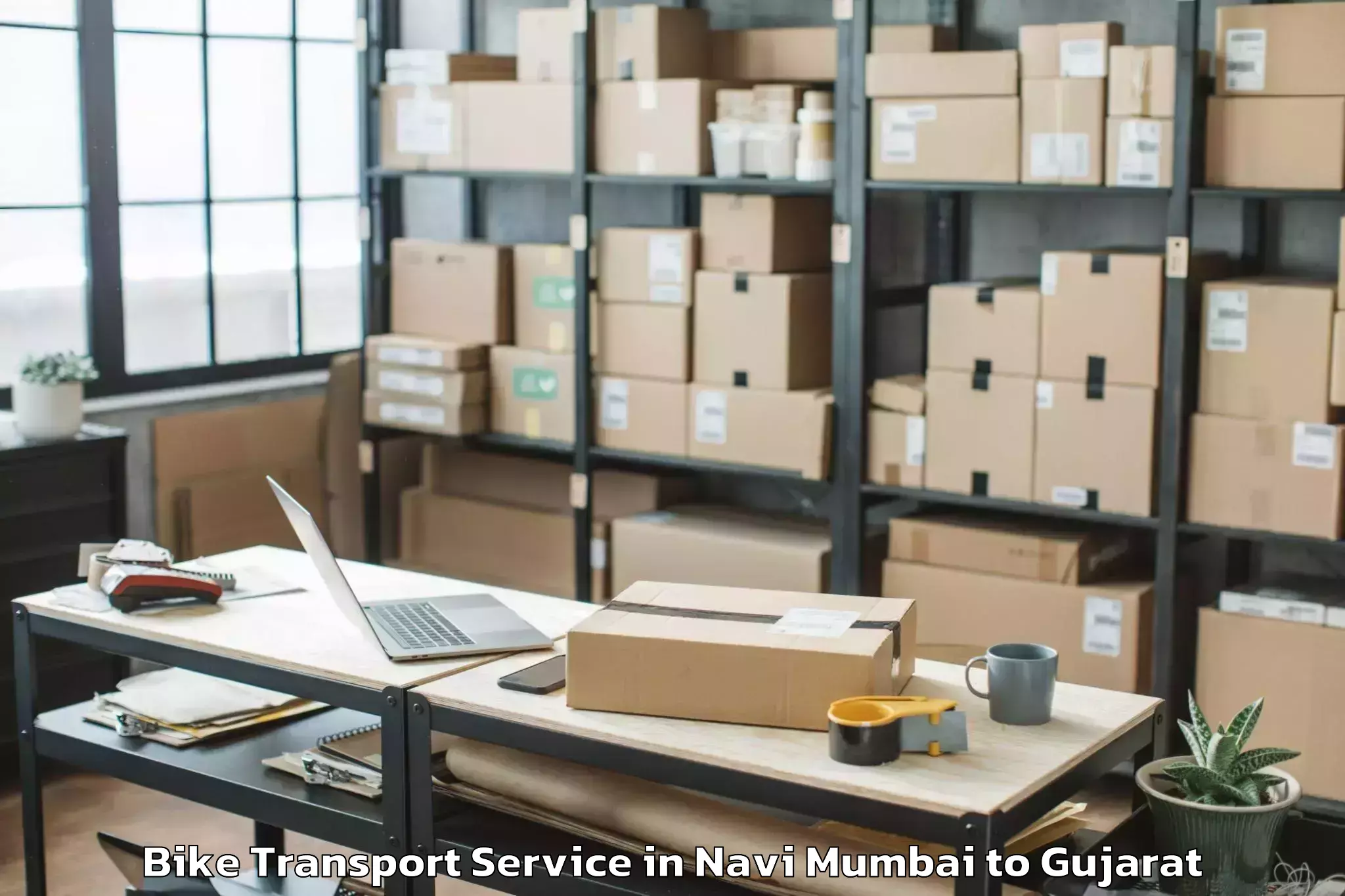 Hassle-Free Navi Mumbai to Sayla Bike Transport